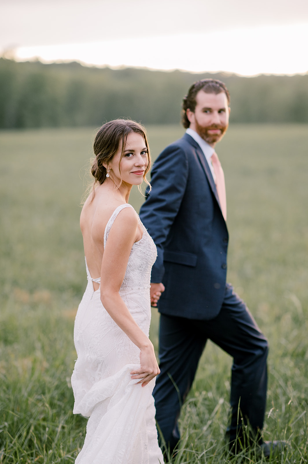 Virginia farm wedding, bride and groom