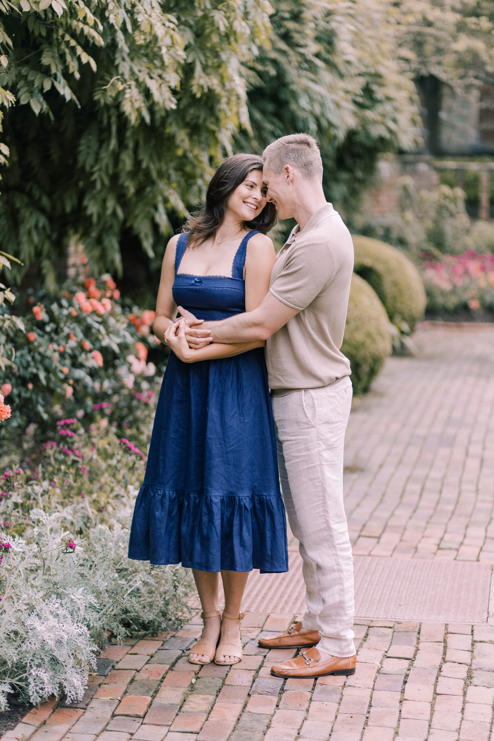 garden engagement session in Colonial Williamsburg